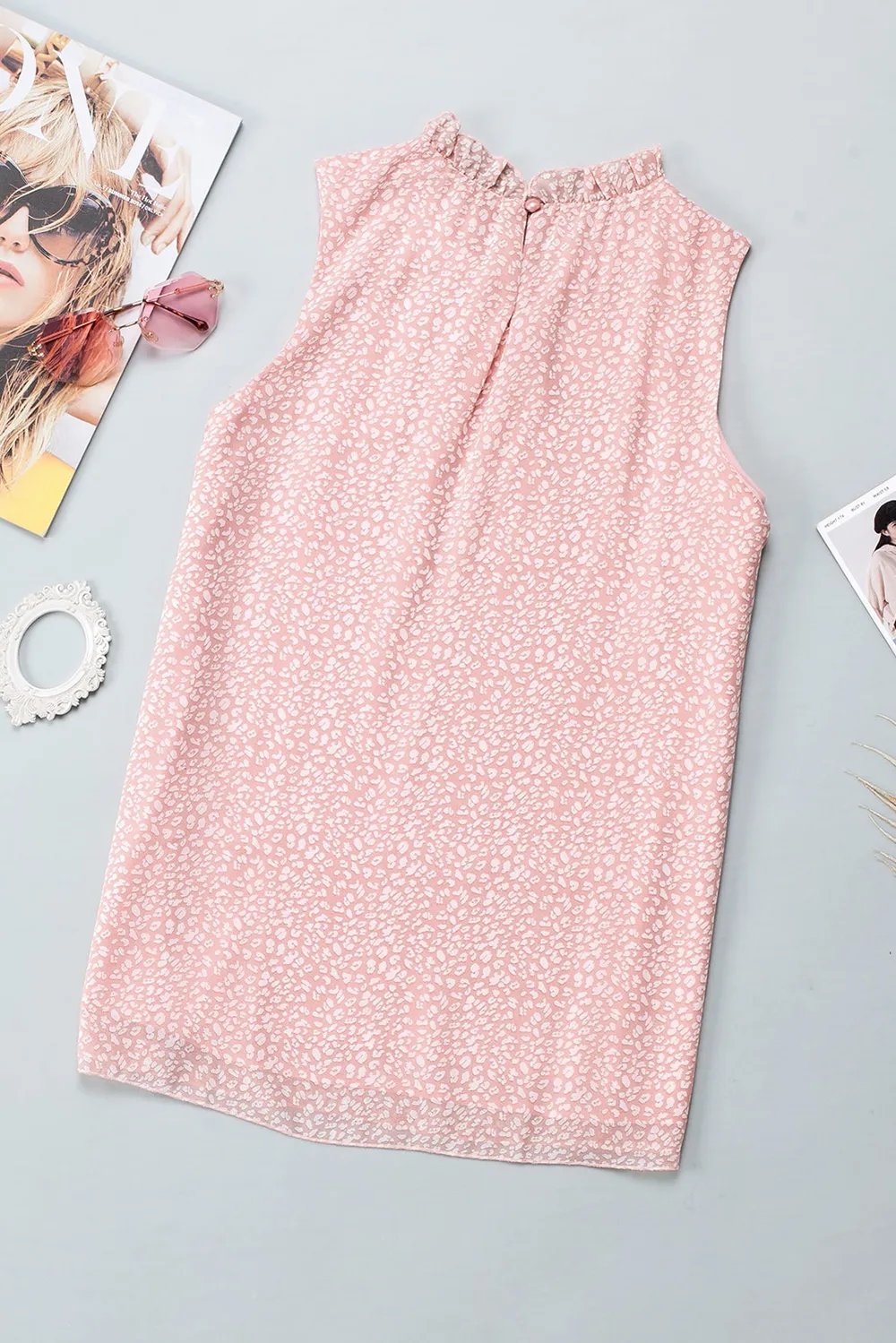 Frill Printed Round Neck Tank, image 13