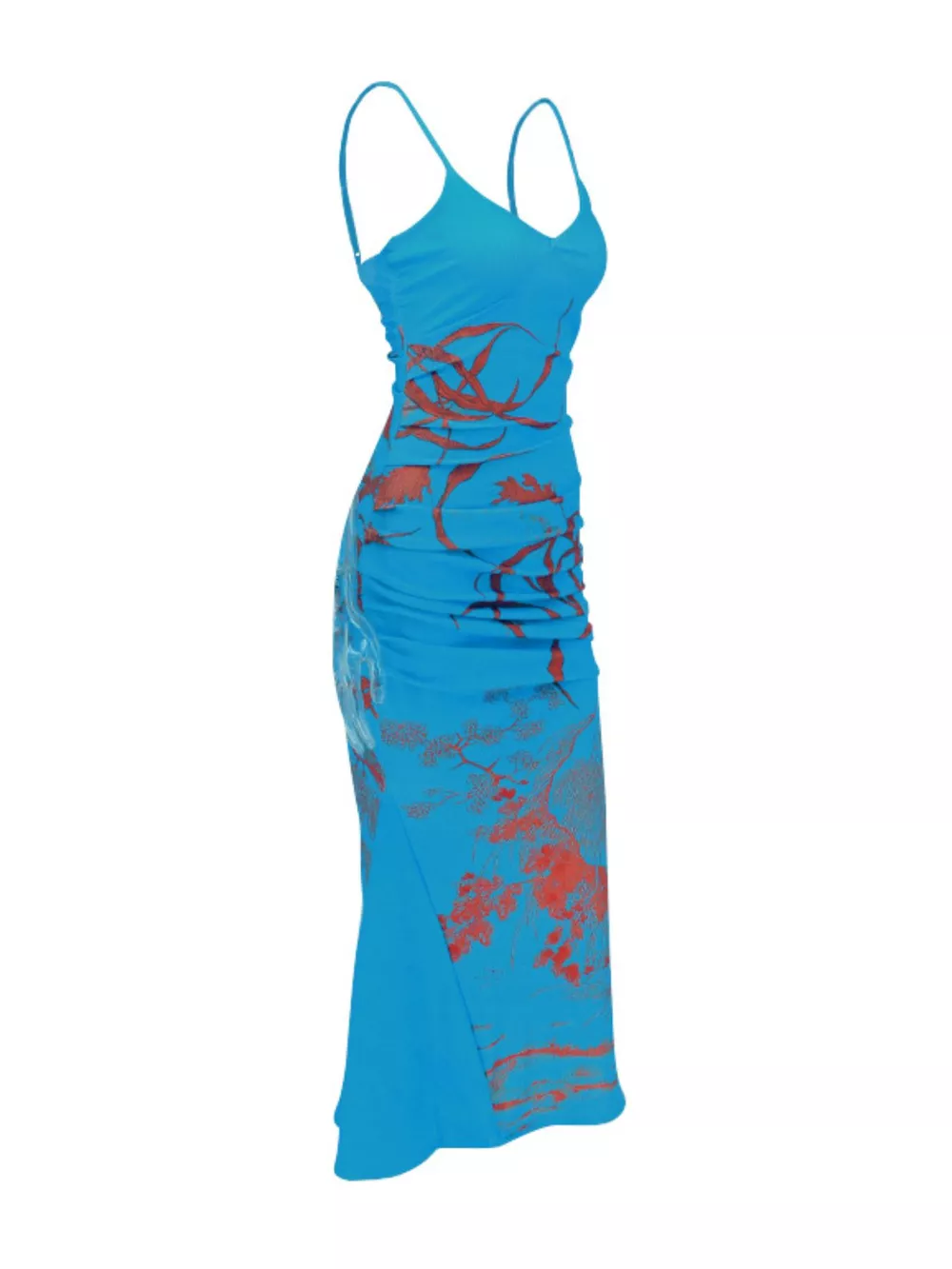 Printed Spaghetti Strap Maxi Dress, image 12