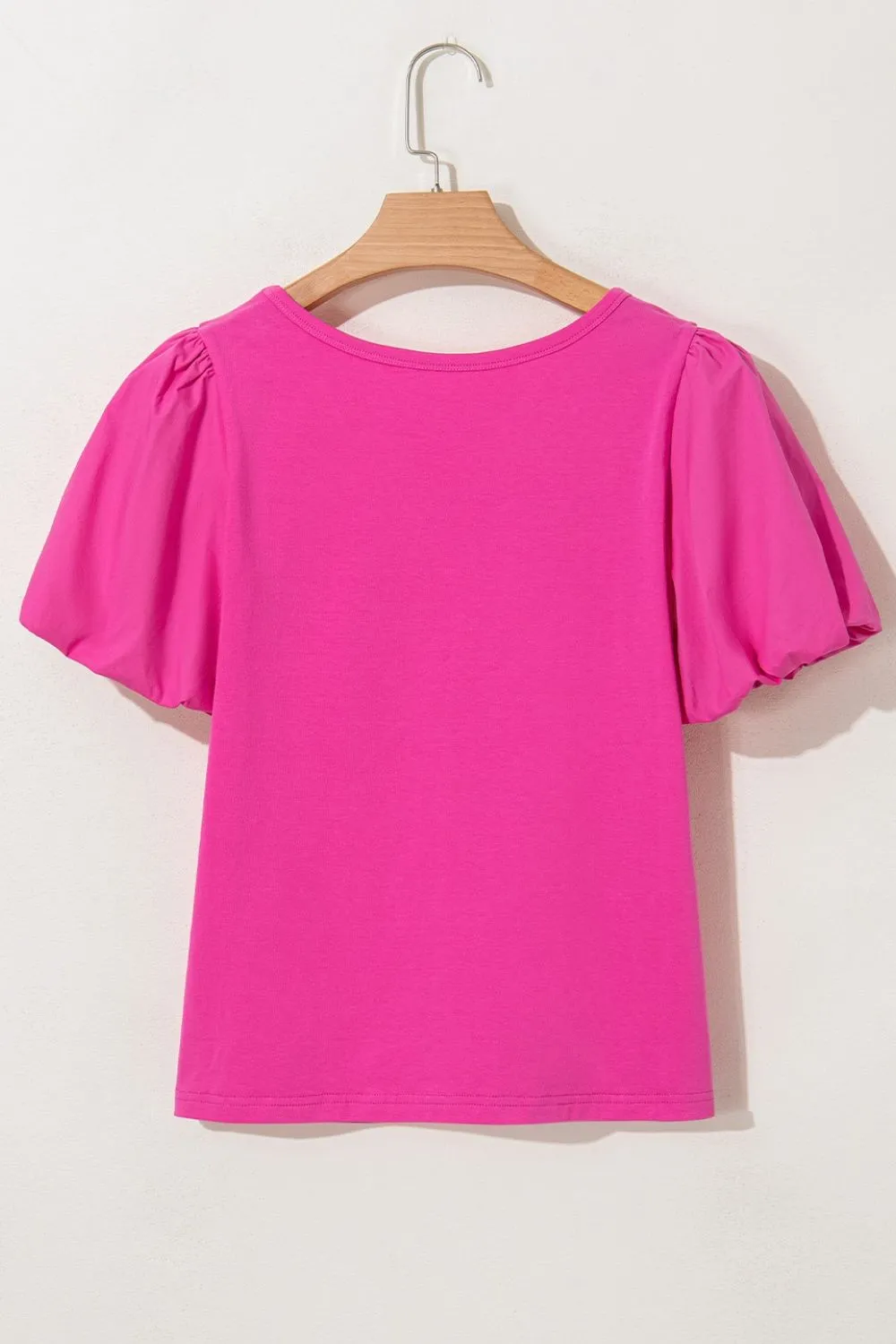 Casual Round Neck Bubble Sleeve T-Shirt, image 7