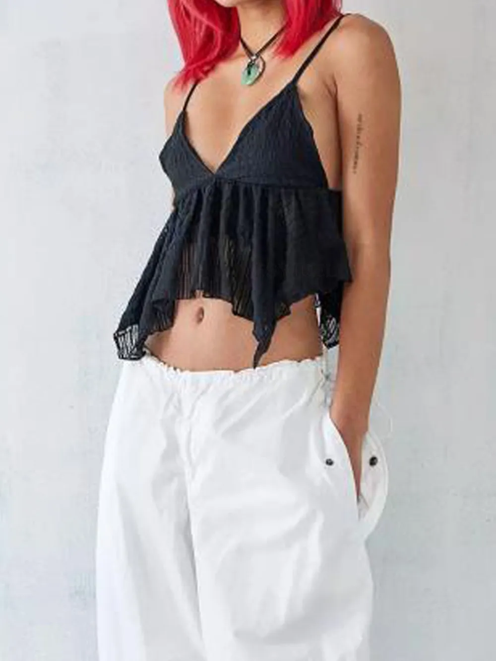 V-Neck Peplum Cami Top, image 7