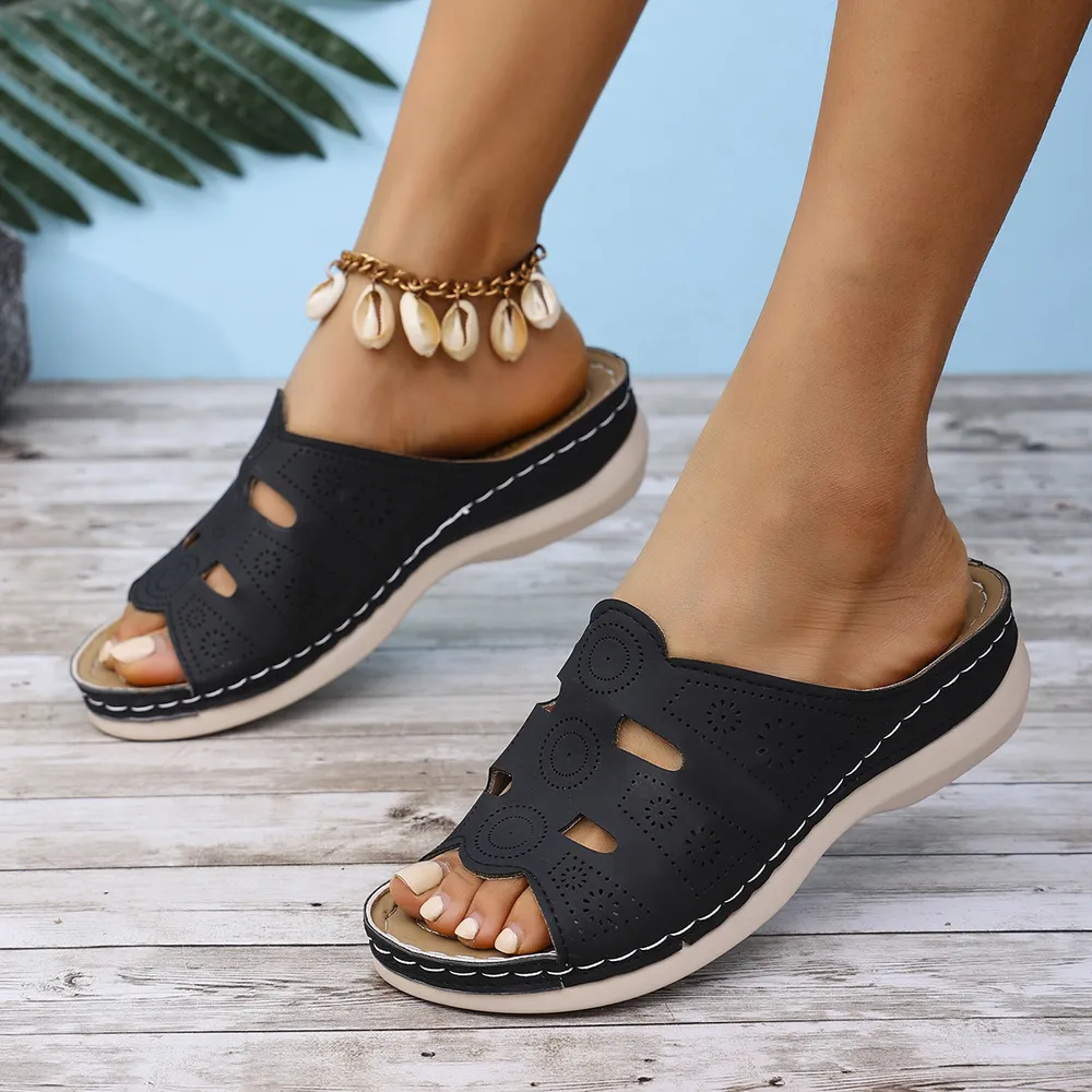Open-Toe Cutout Sandals, image 4