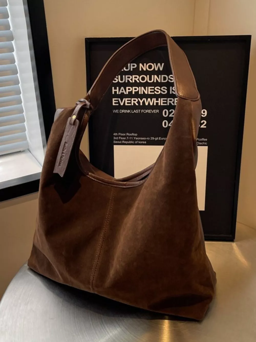 Adjustable Strap Corduroy Shoulder Bag, image 5