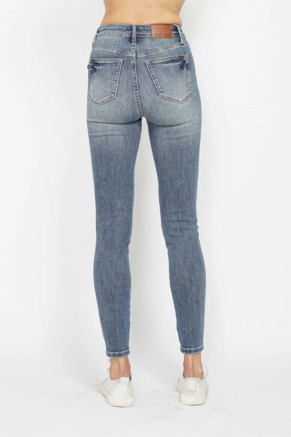Full Size Tummy Control Contrast Wash Skinny Jeans, image 5