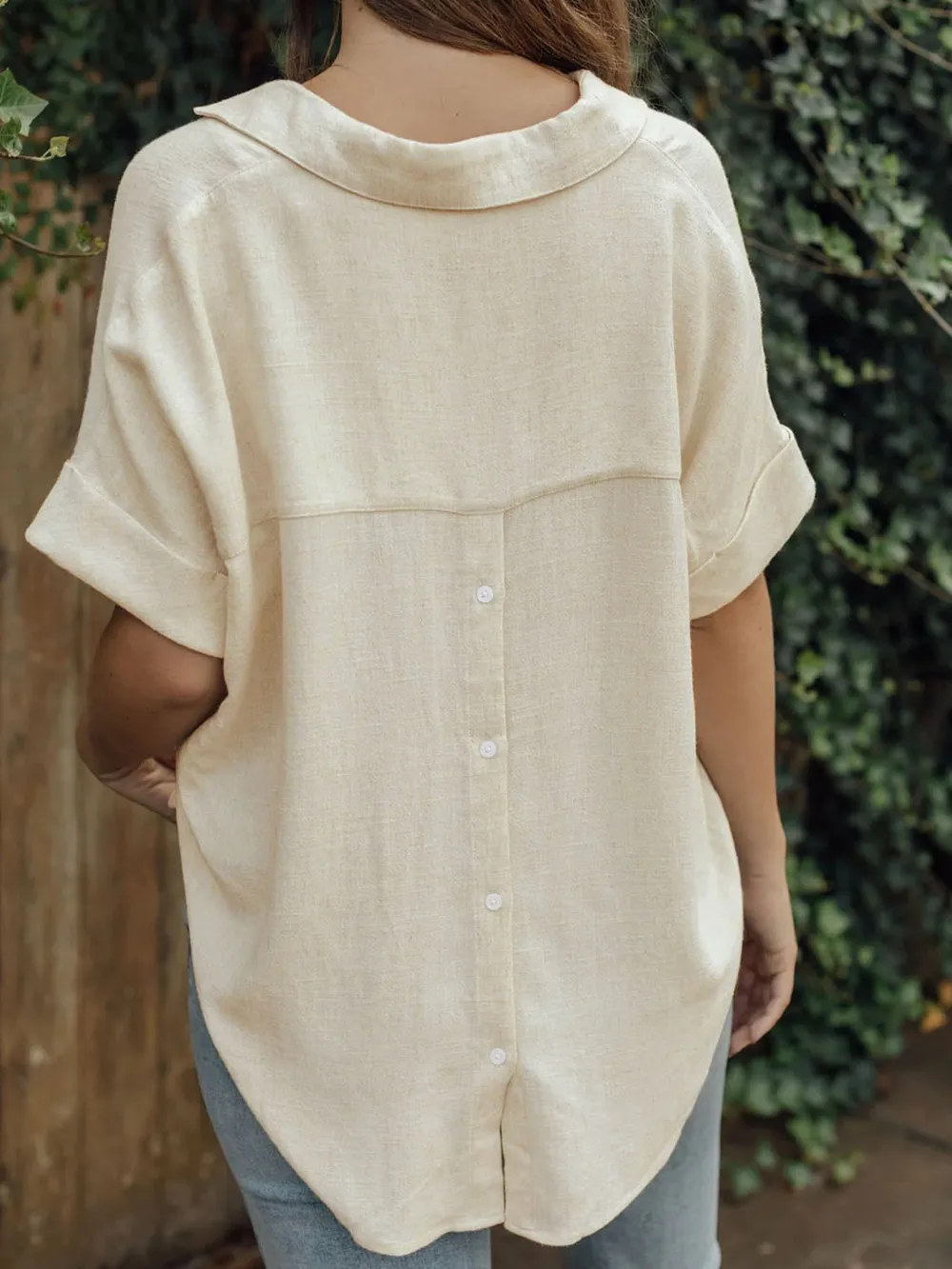 Johnny Collar Half Sleeve Blouse, image 2