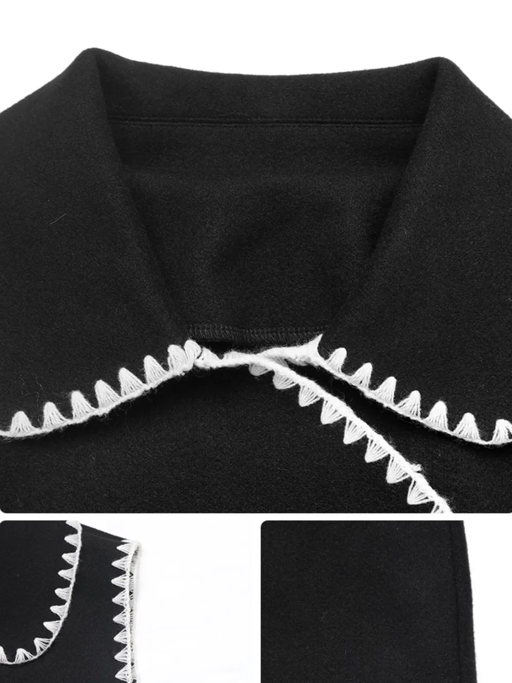 Contrast Trim Collared Neck Vest Coat, image 6