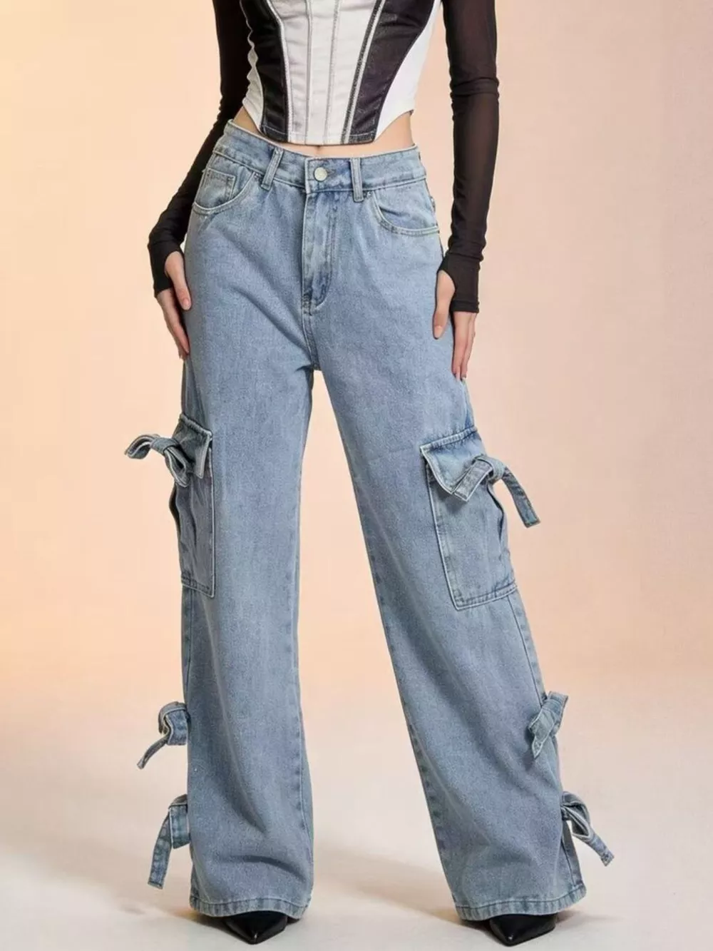 Bow Wide Leg Jeans, image 2