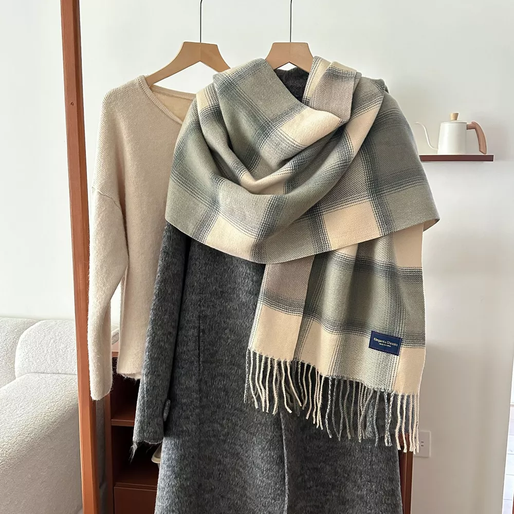 Plaid Fringe Scarf, image 4