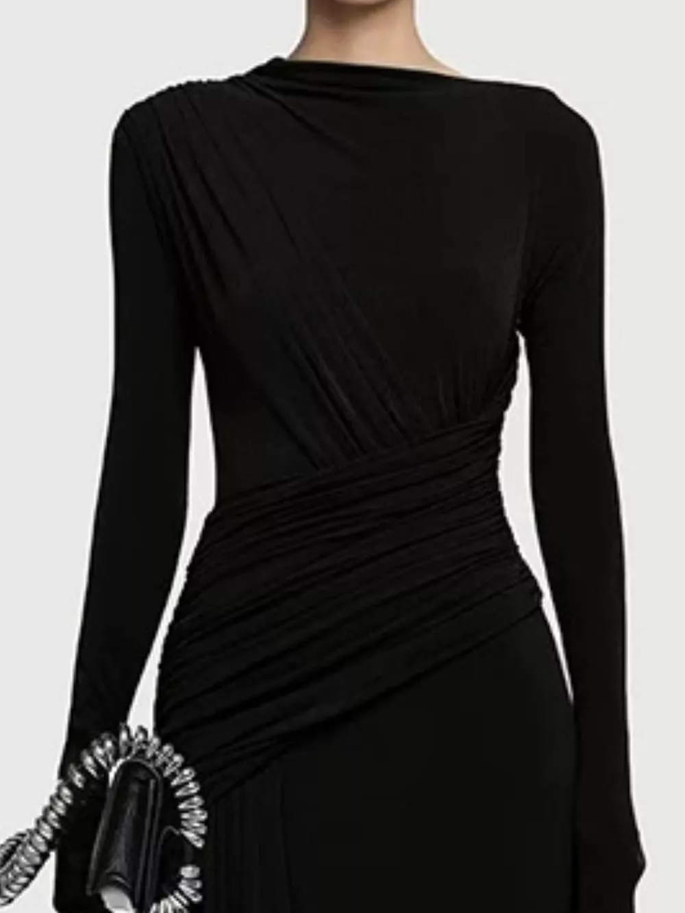 Ruched Long Sleeve Maxi Dress, image 6