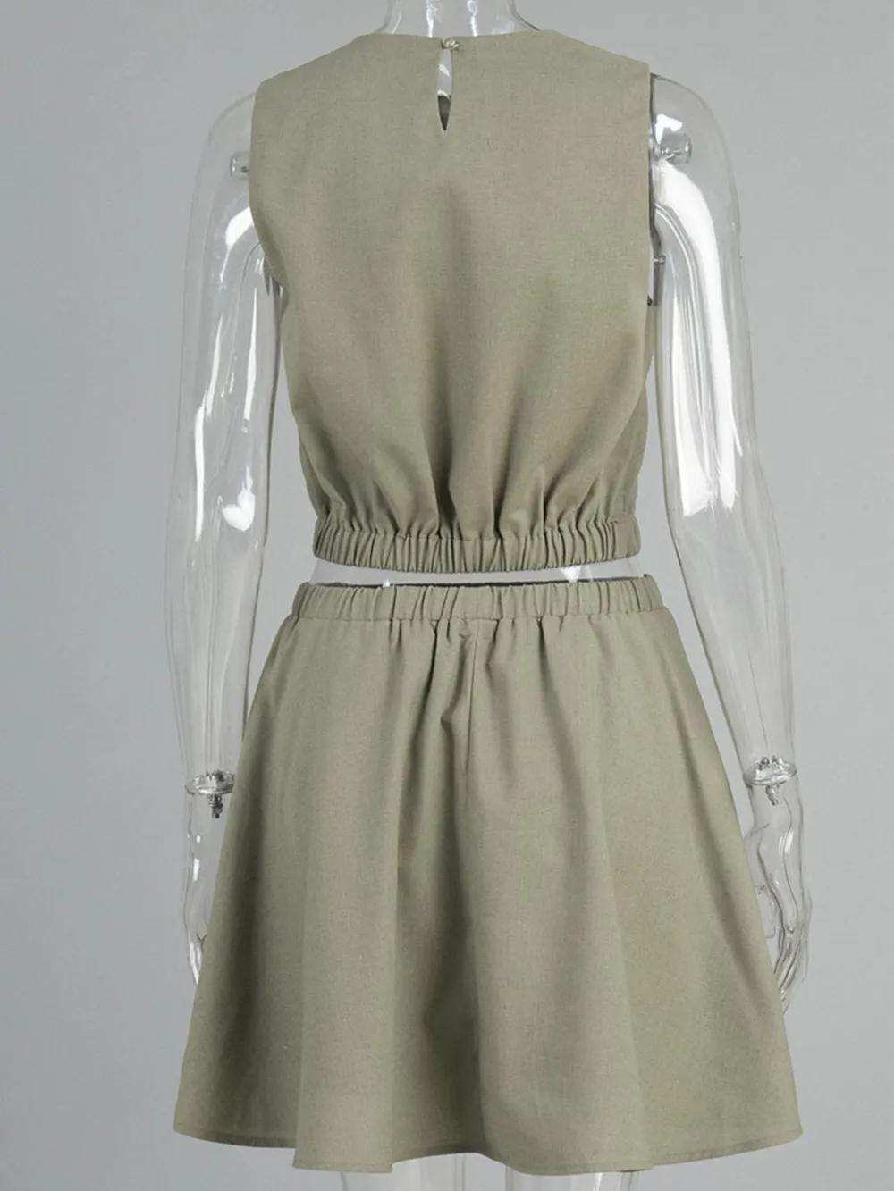 Round Neck Sleeveless Top and Skirt Set, image 6