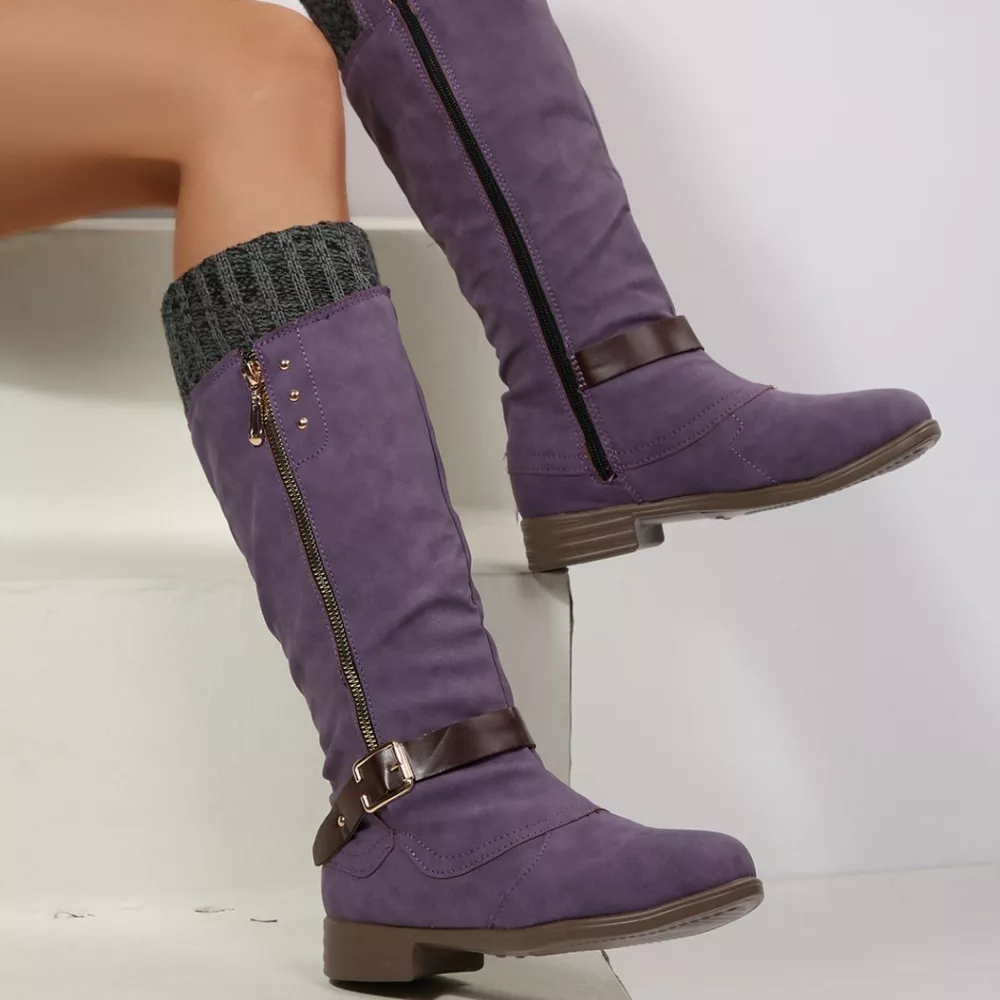 Round Toe Block Heels Boots, image 27