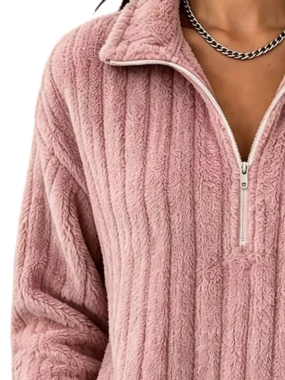 Quarter-Zip Dropped Shoulder Sweatshirt, image 9