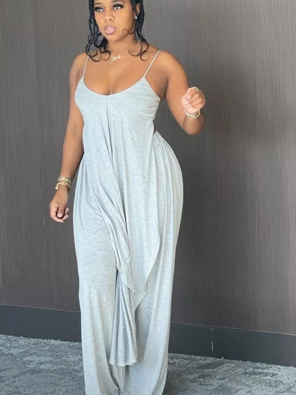 Full Size Asymmetrical Hem Cami and Pants Set Plus Size, image 10
