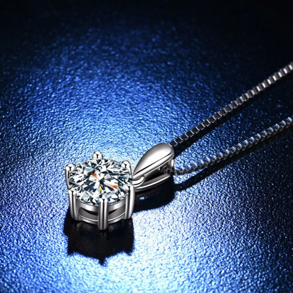 5 Carat Moissanite 925 Sterling Silver Pendant Necklace, image 5