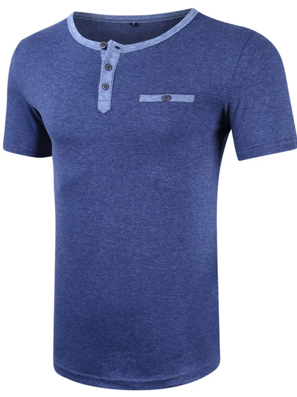 Men's Casual Henley Pocket T-Shirt, image 7