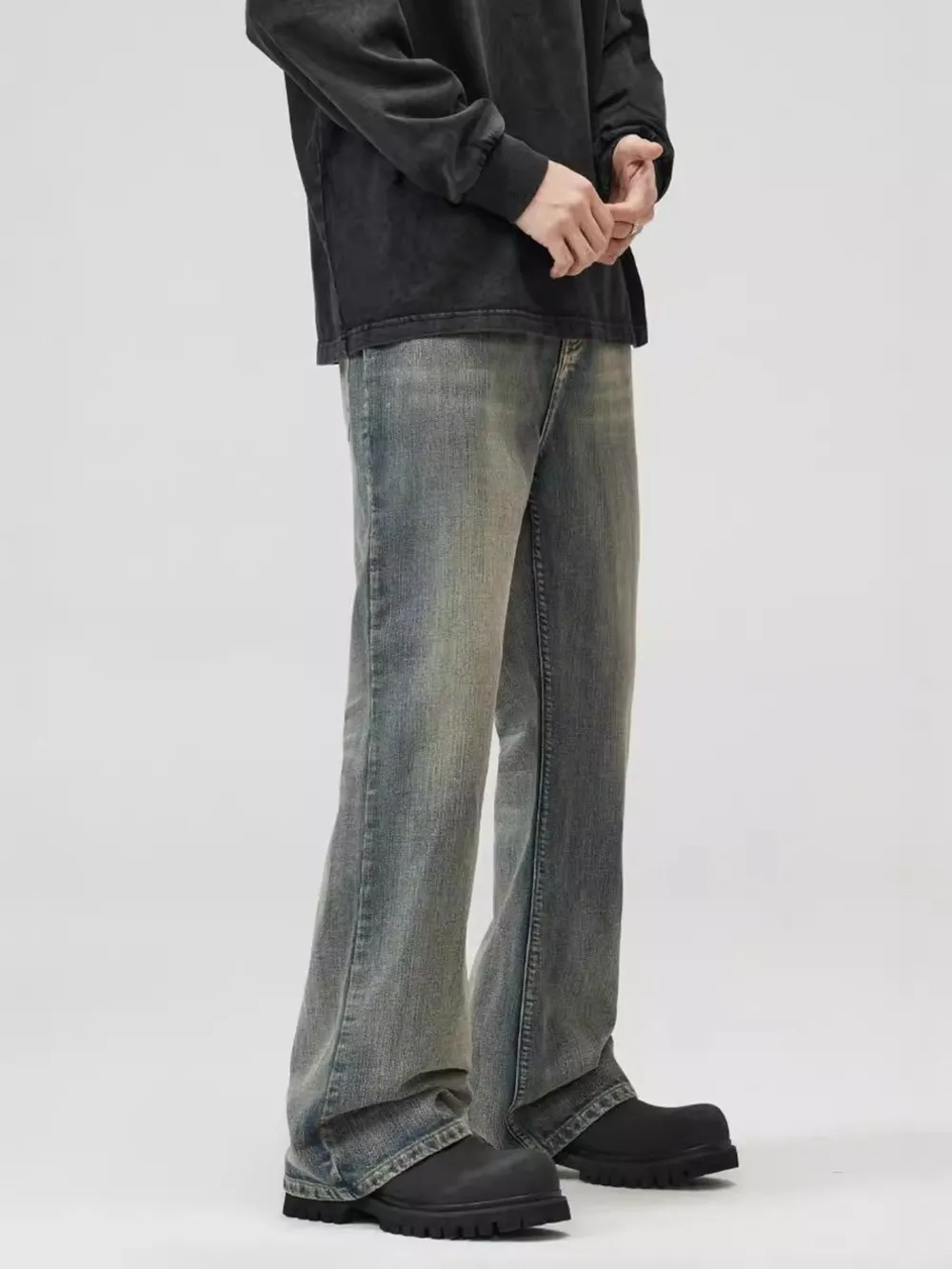 Men's Full Size Washed Straight Leg Jeans Plus Size, image 7
