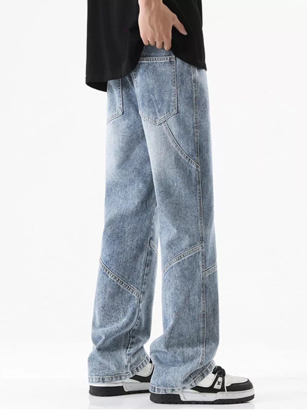 Men's Full Size Drawstring Wide Leg Jeans Plus Size, image 15