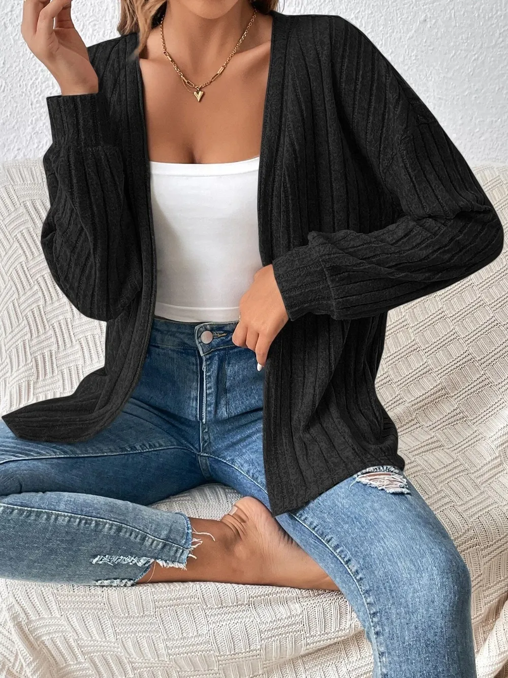 Open Front Long Sleeve Cardigan, image 5