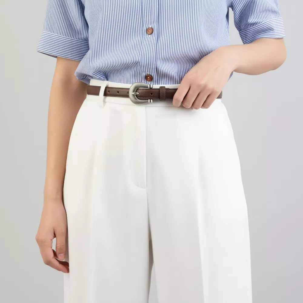 Skinny Belt with Silver Buckle, image 2