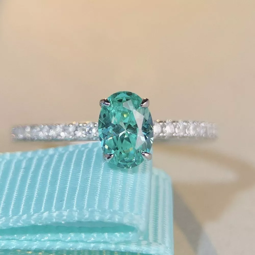 925 Sterling Silver Zircon Oval Ring, image 2