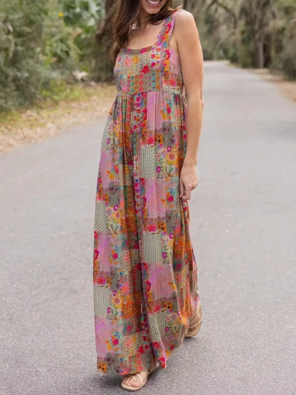 Plus Size Patchwork Wide-Leg Jumpsuit, image 2