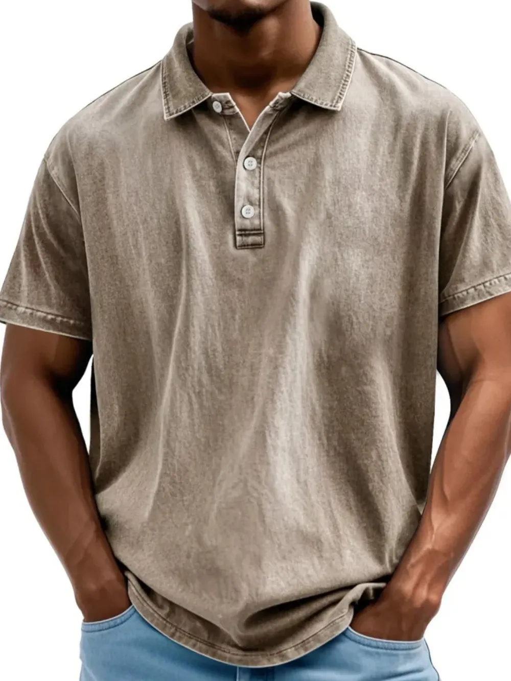 Men's Full Size Collared Neck Short Sleeve Polo Plus Size, image 10