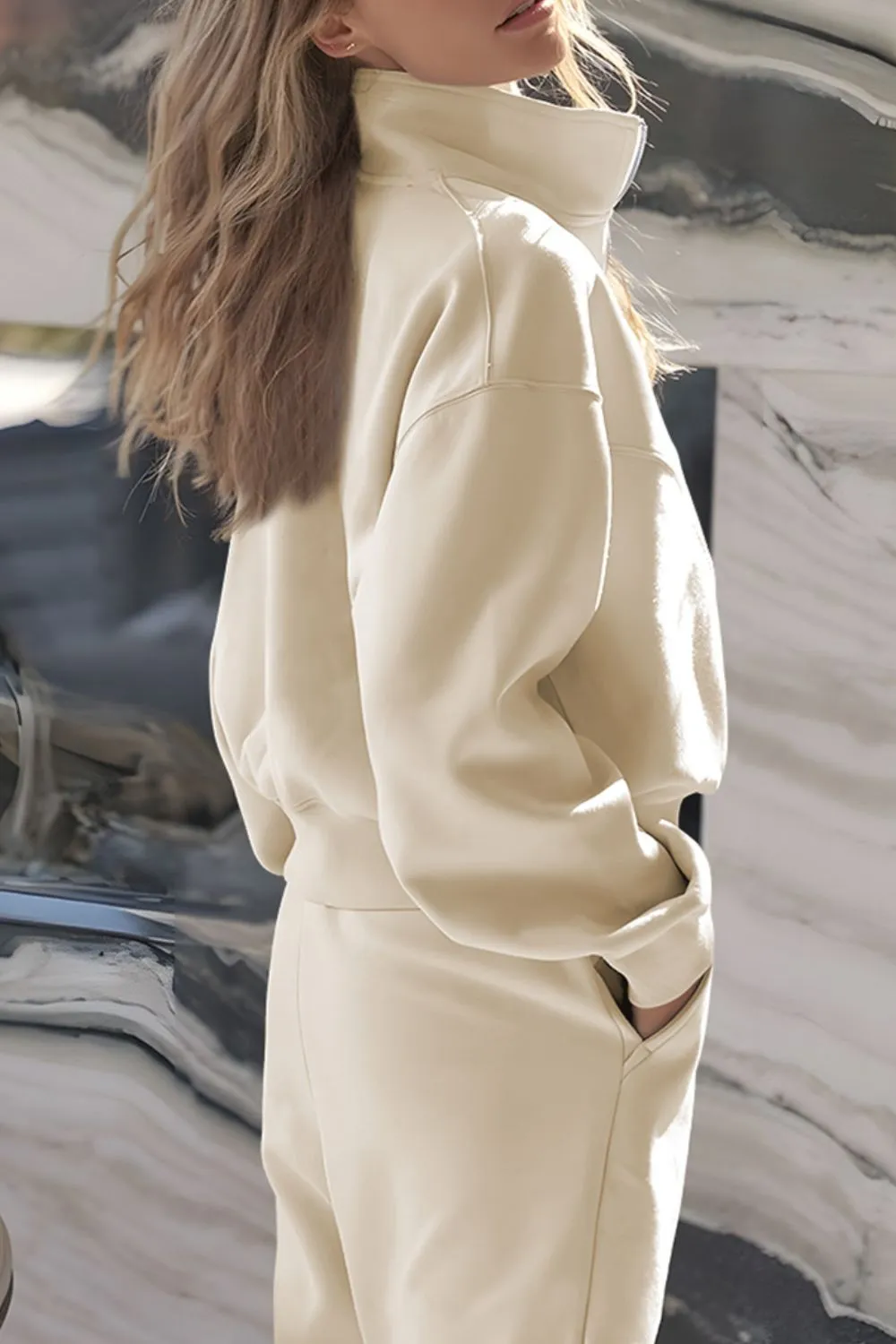 Half Zip Long Sleeve Top and Joggers Set, image 11