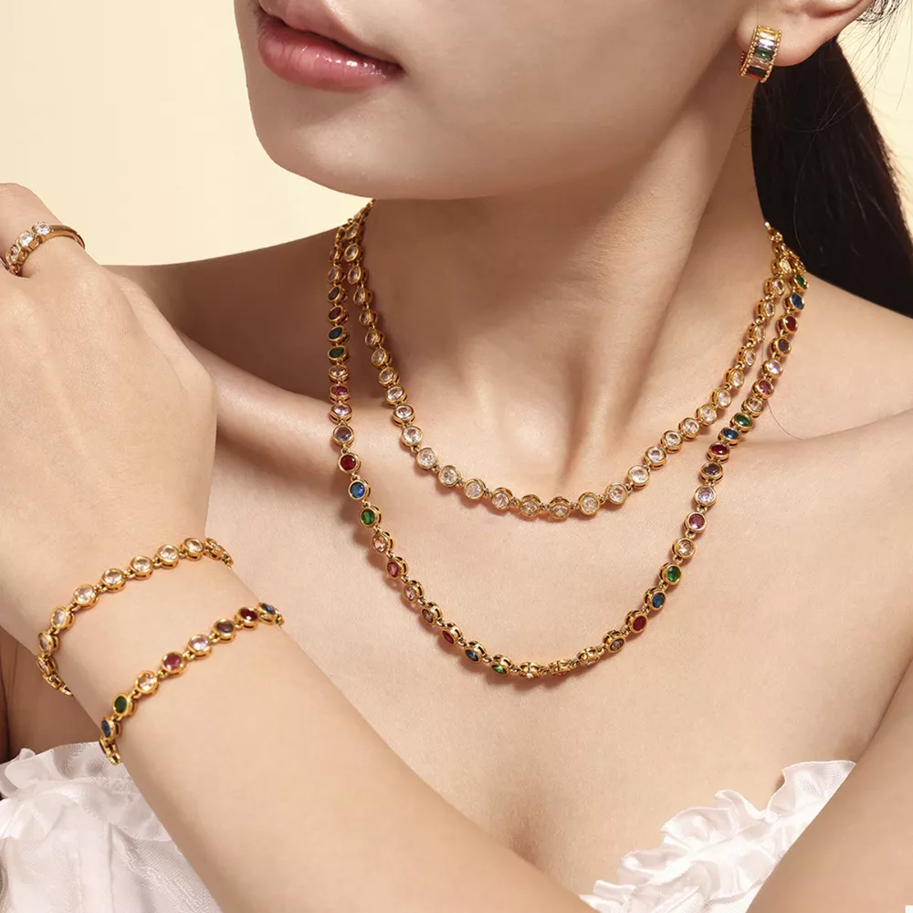18K Gold-Plated Zircon Necklace, image 6