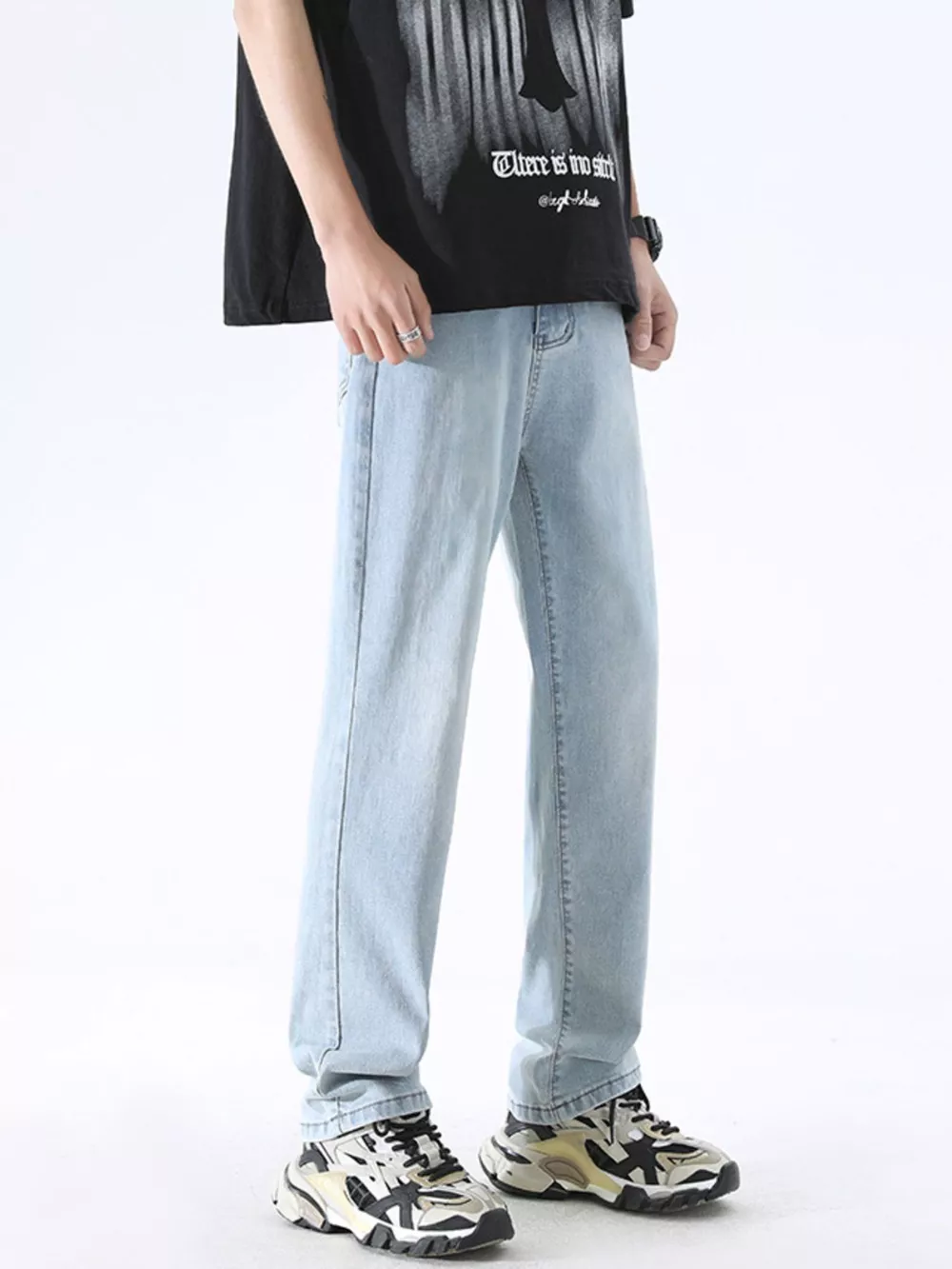 Men's Full Size Wash Wide Leg Jeans Plus Size, image 2