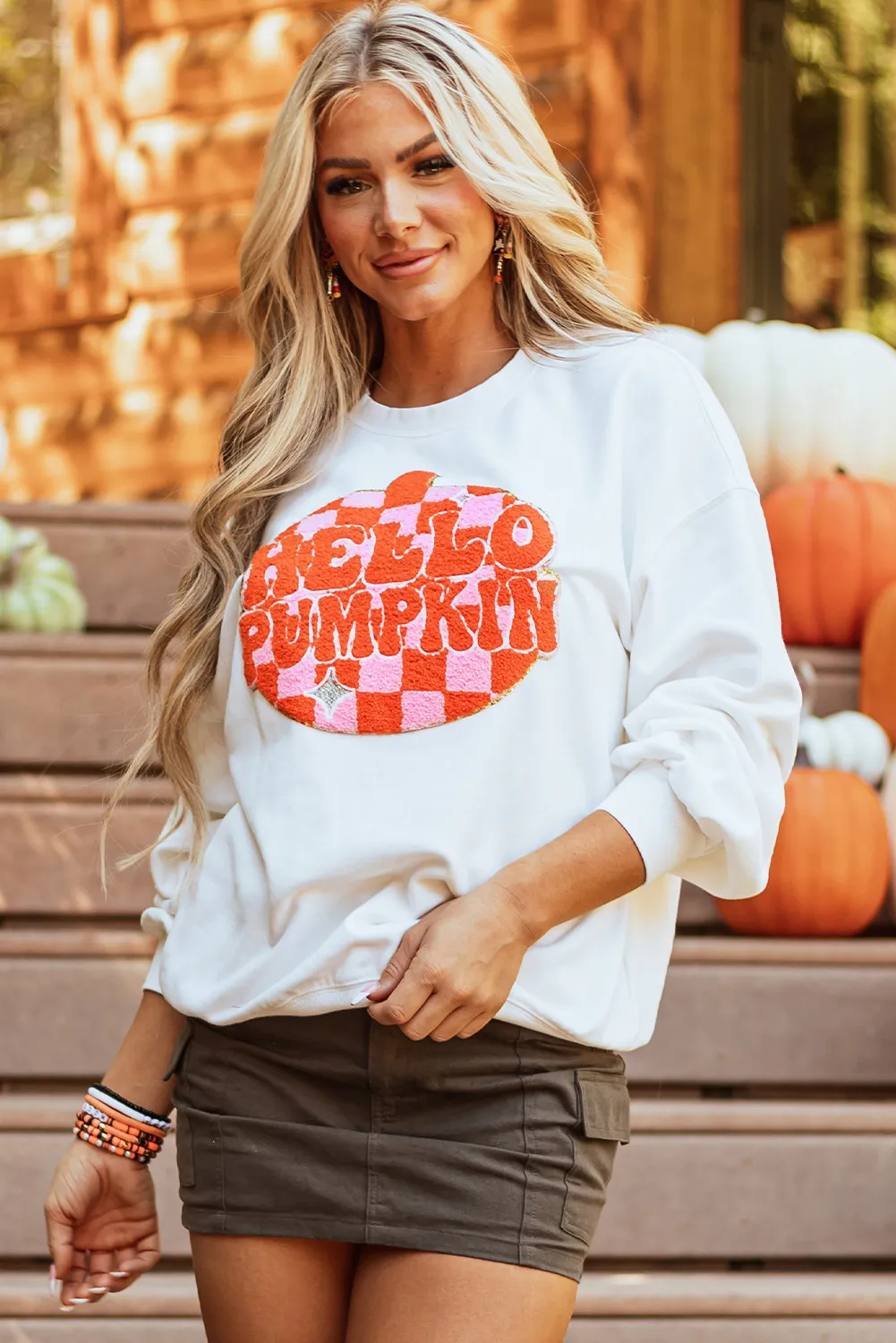 Graphic Round Neck Long Sleeve Sweatshirt, image 3