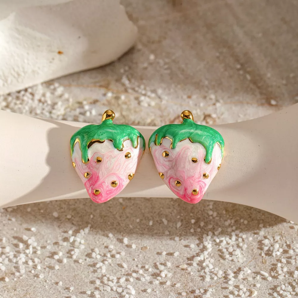 Colorful Strawberry Stud Earrings, image 2