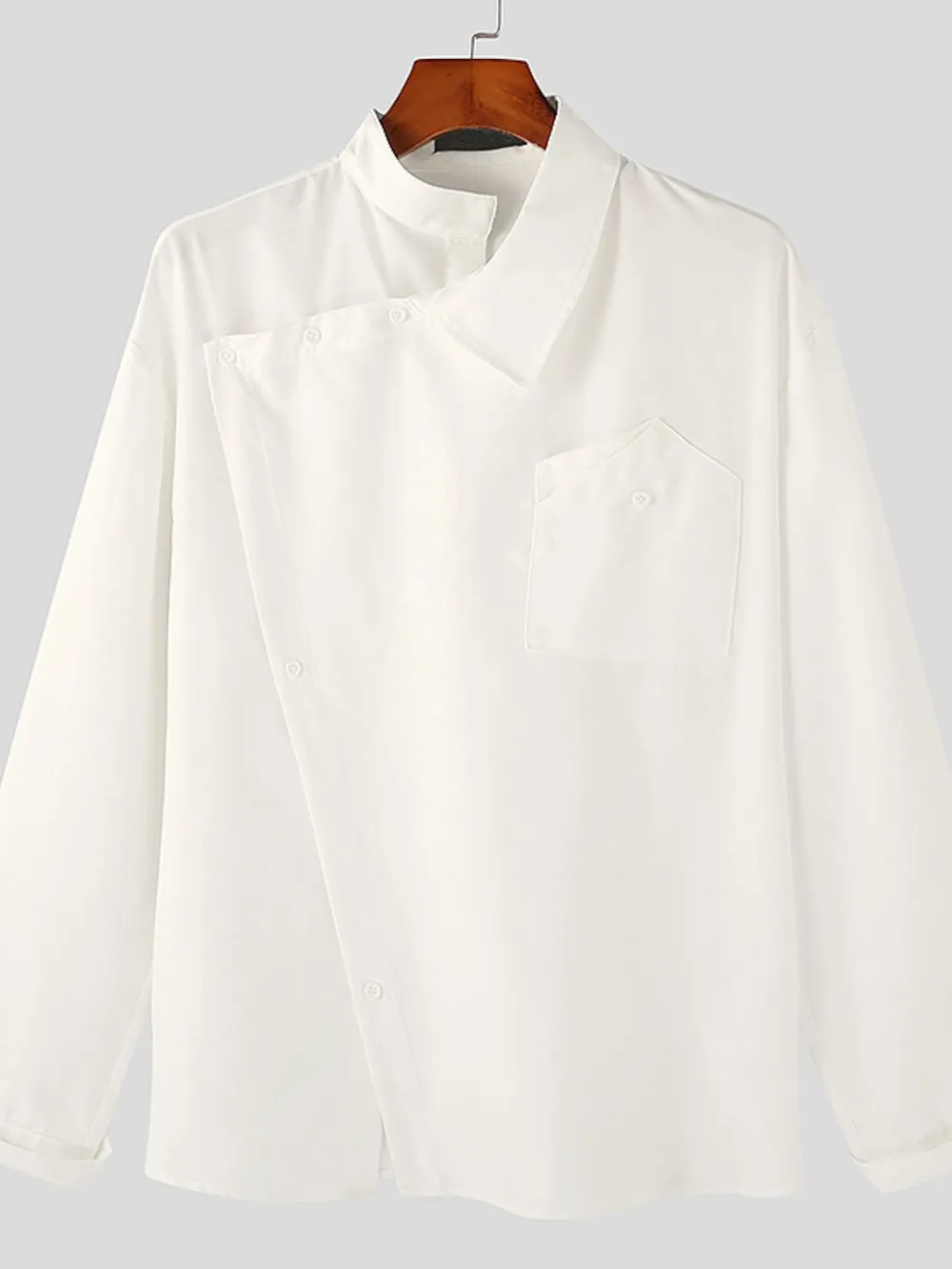 Men's Asymmetrical Long Sleeve Shirt, image 5