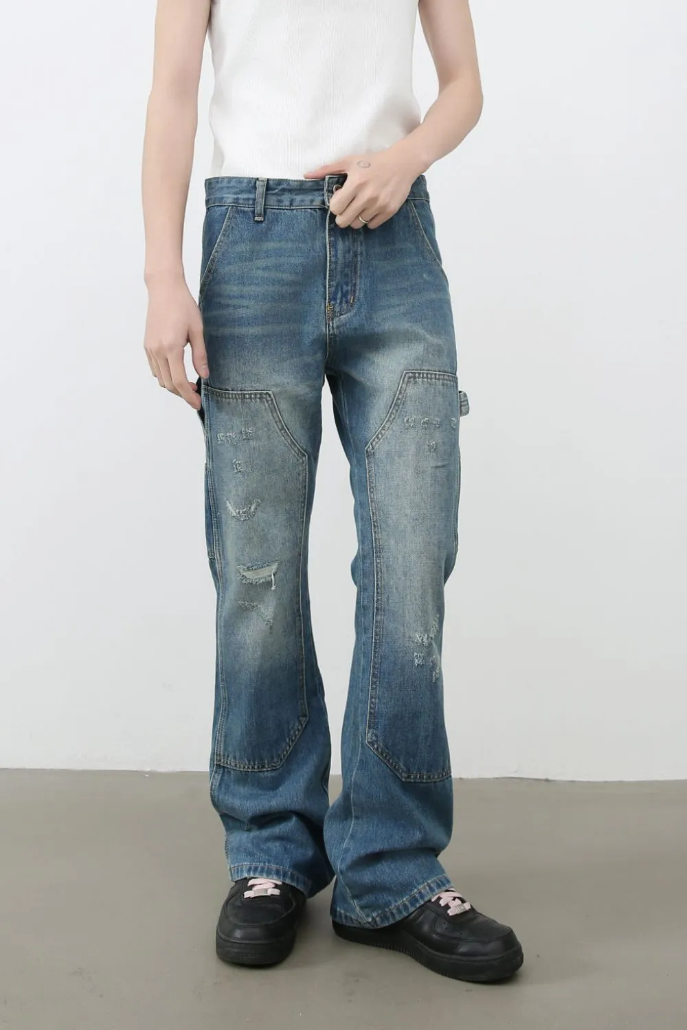 Men's Distressed Baggy Jeans