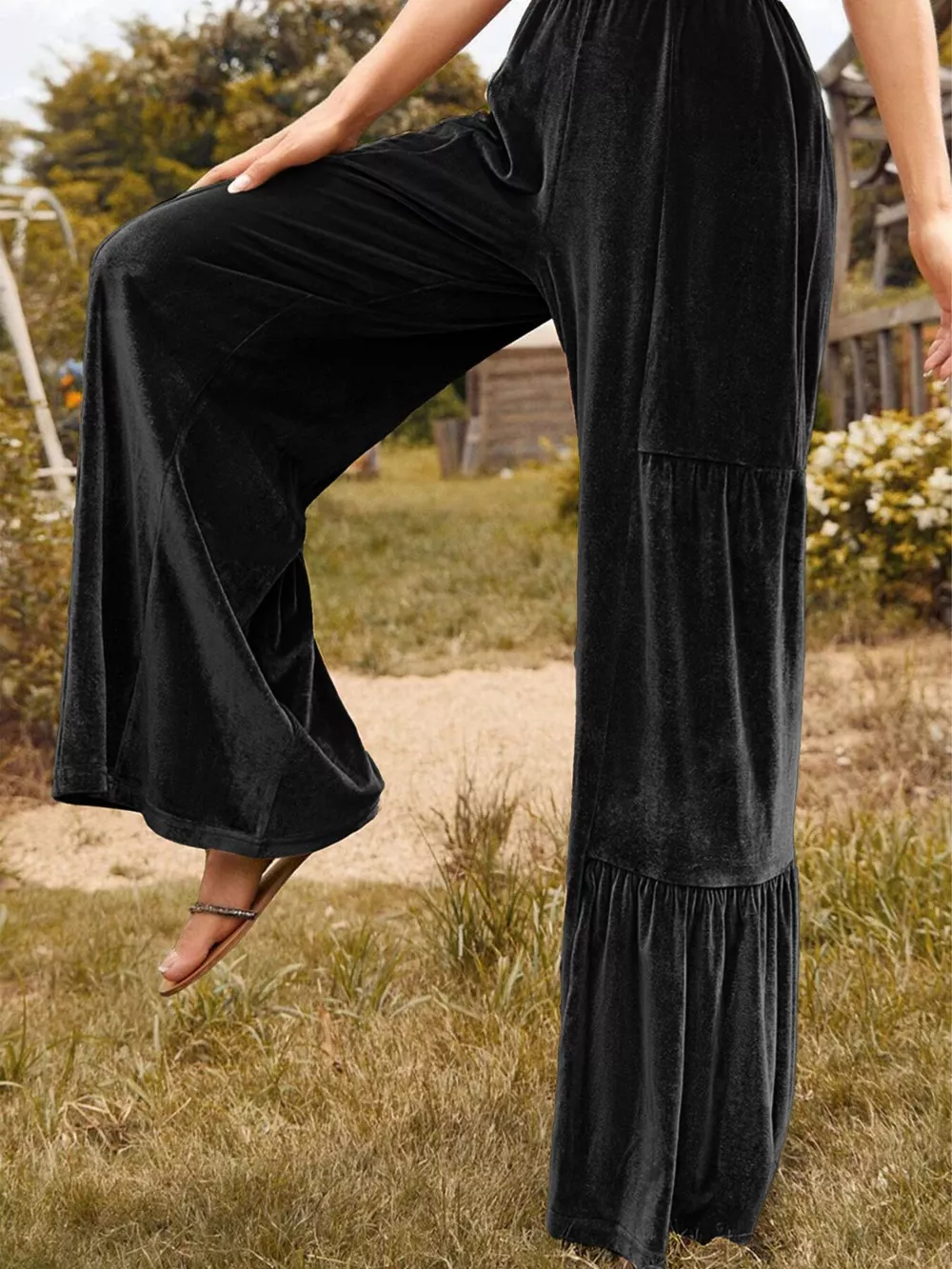 Velvet High Waist Wide Leg Pants, image 15