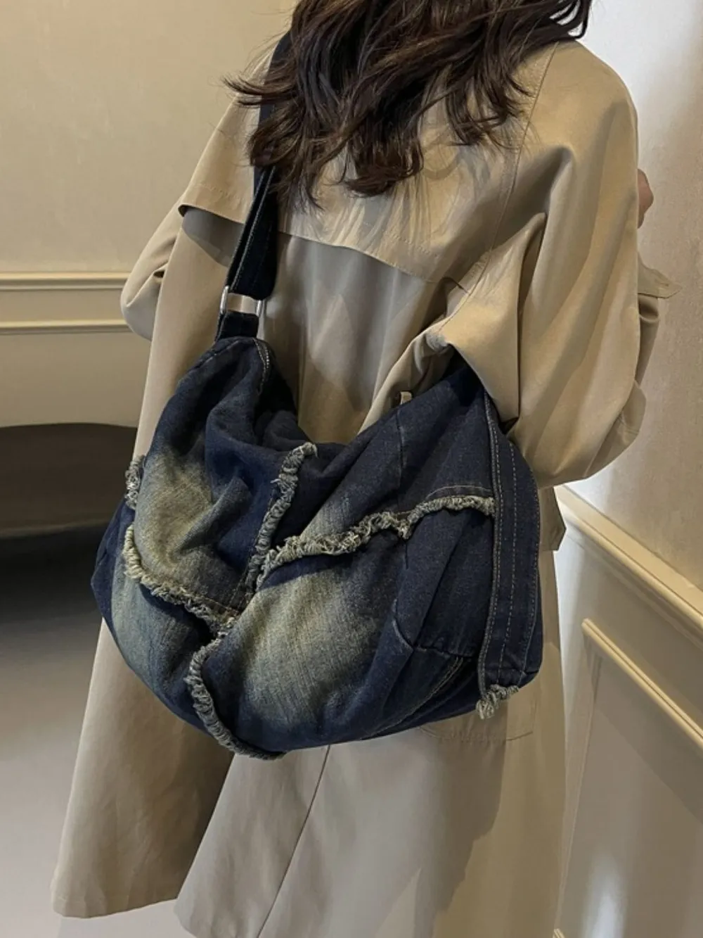 Raw Hem Gradient Crossbody Bag, image 17