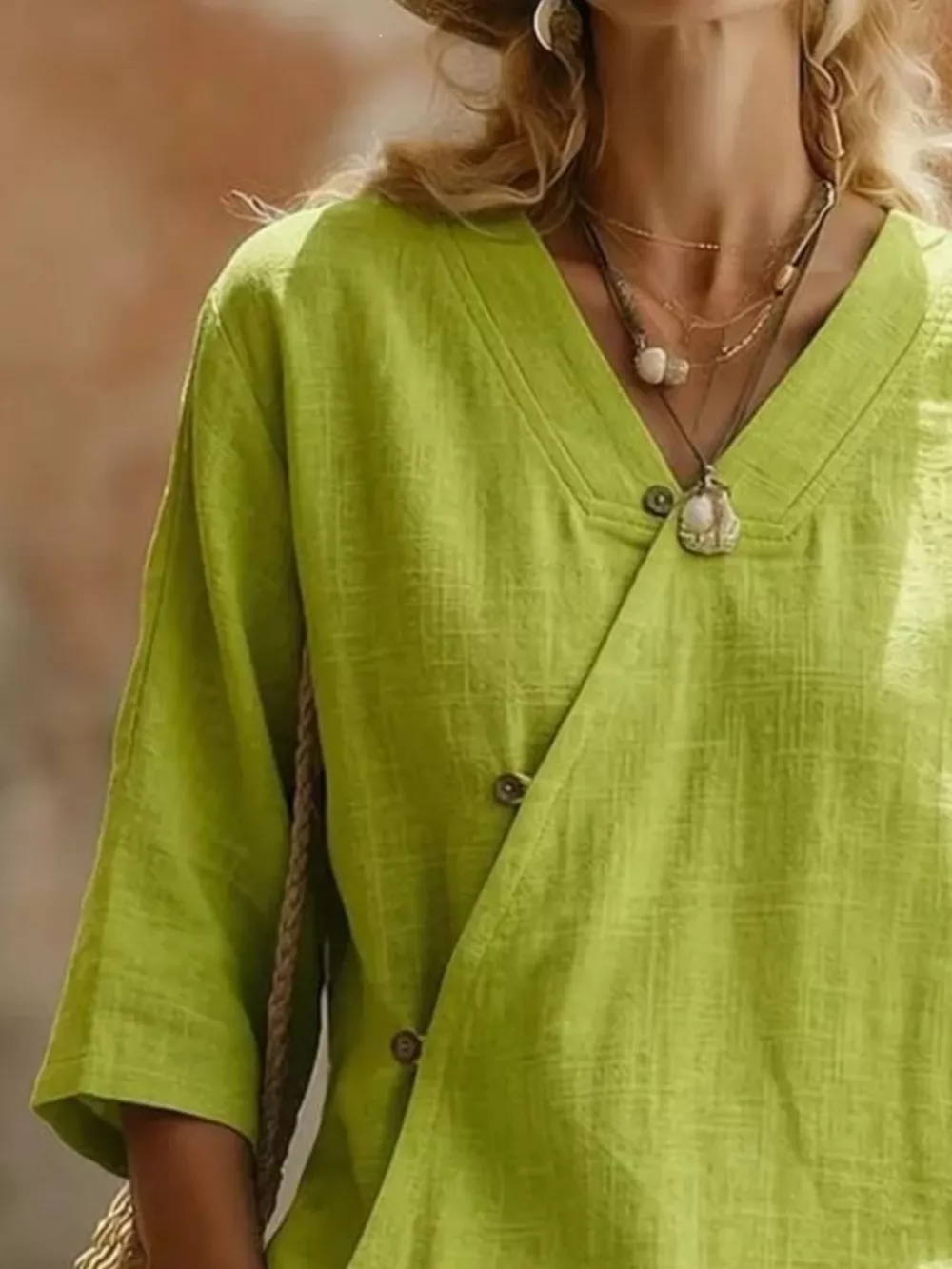 Surplice 3/4 Sleeve Blouse, image 4