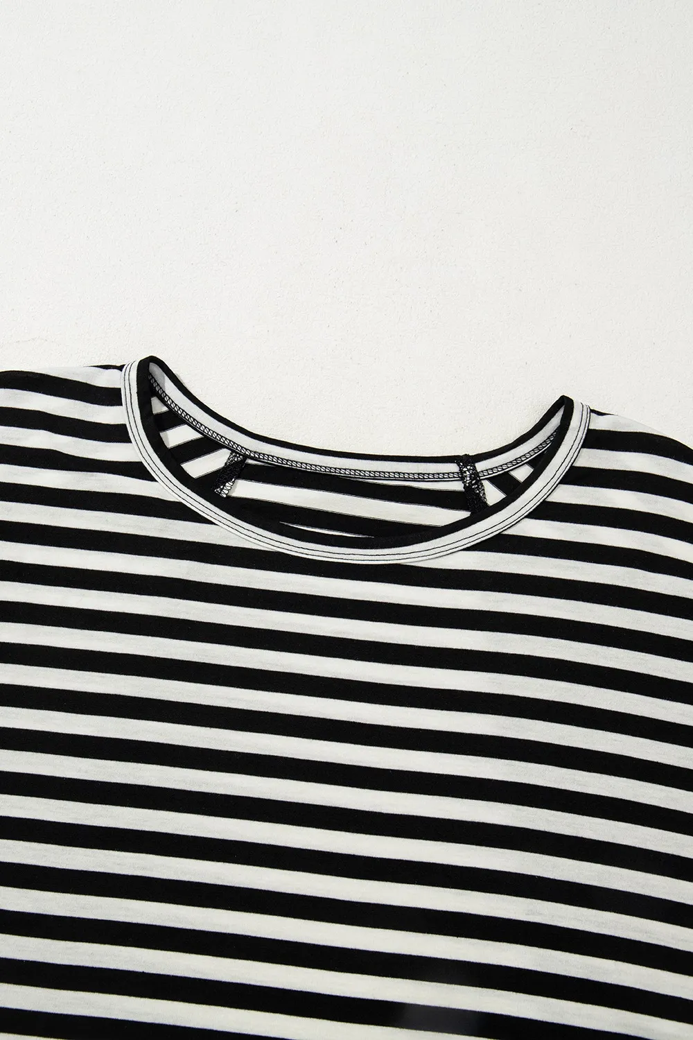 Stripe Batwing Sleeve Round Neck Oversized Top, image 13