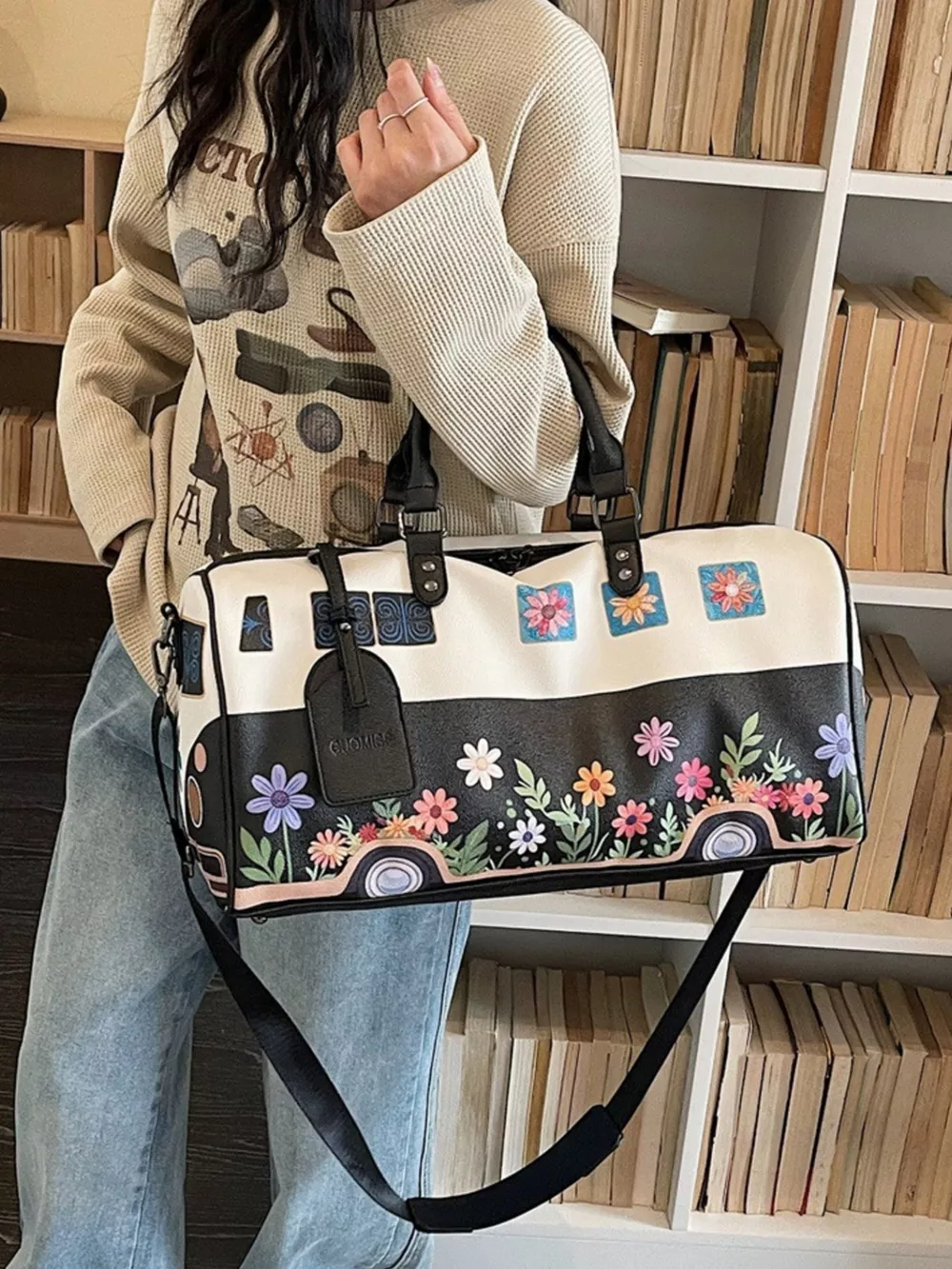 Floral Print Duffel Bag, image 4
