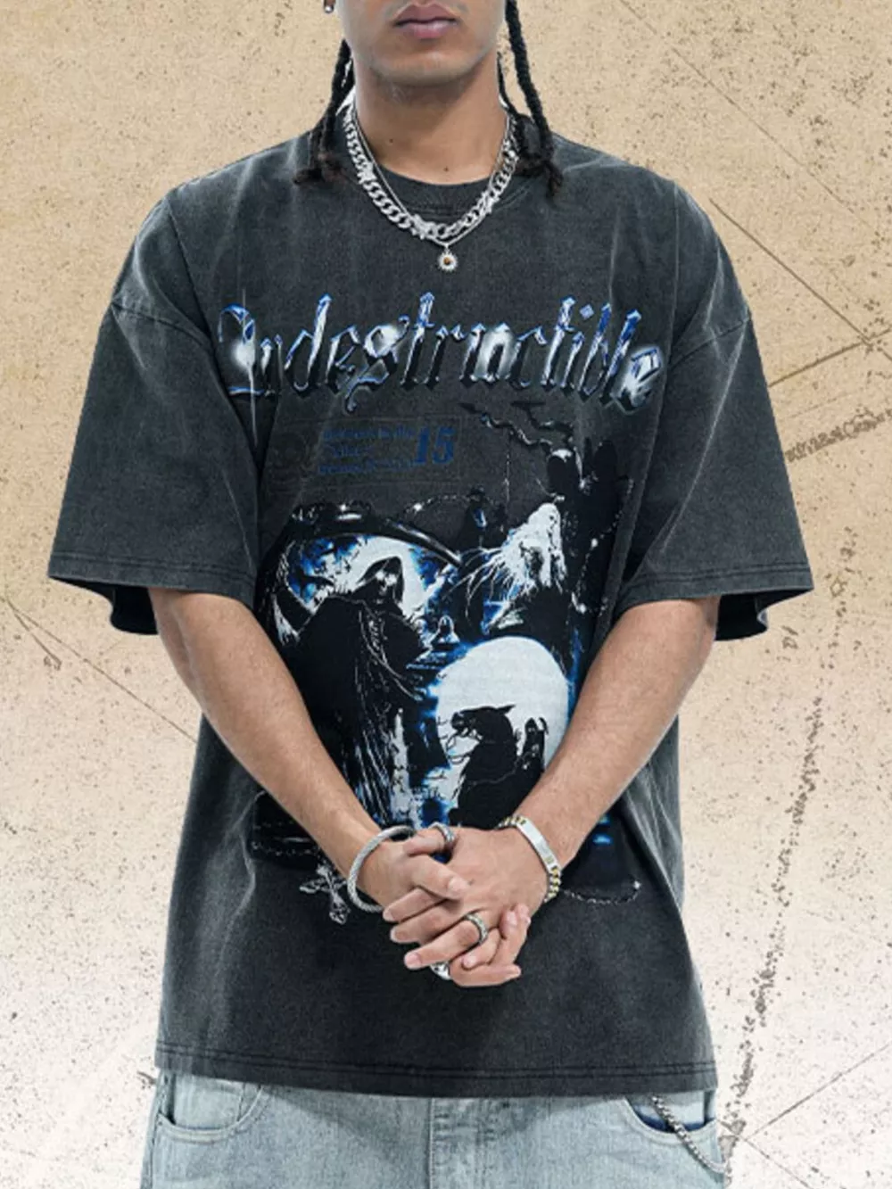 Men's Vintage Graphic Oversized T-Shirt, image 2