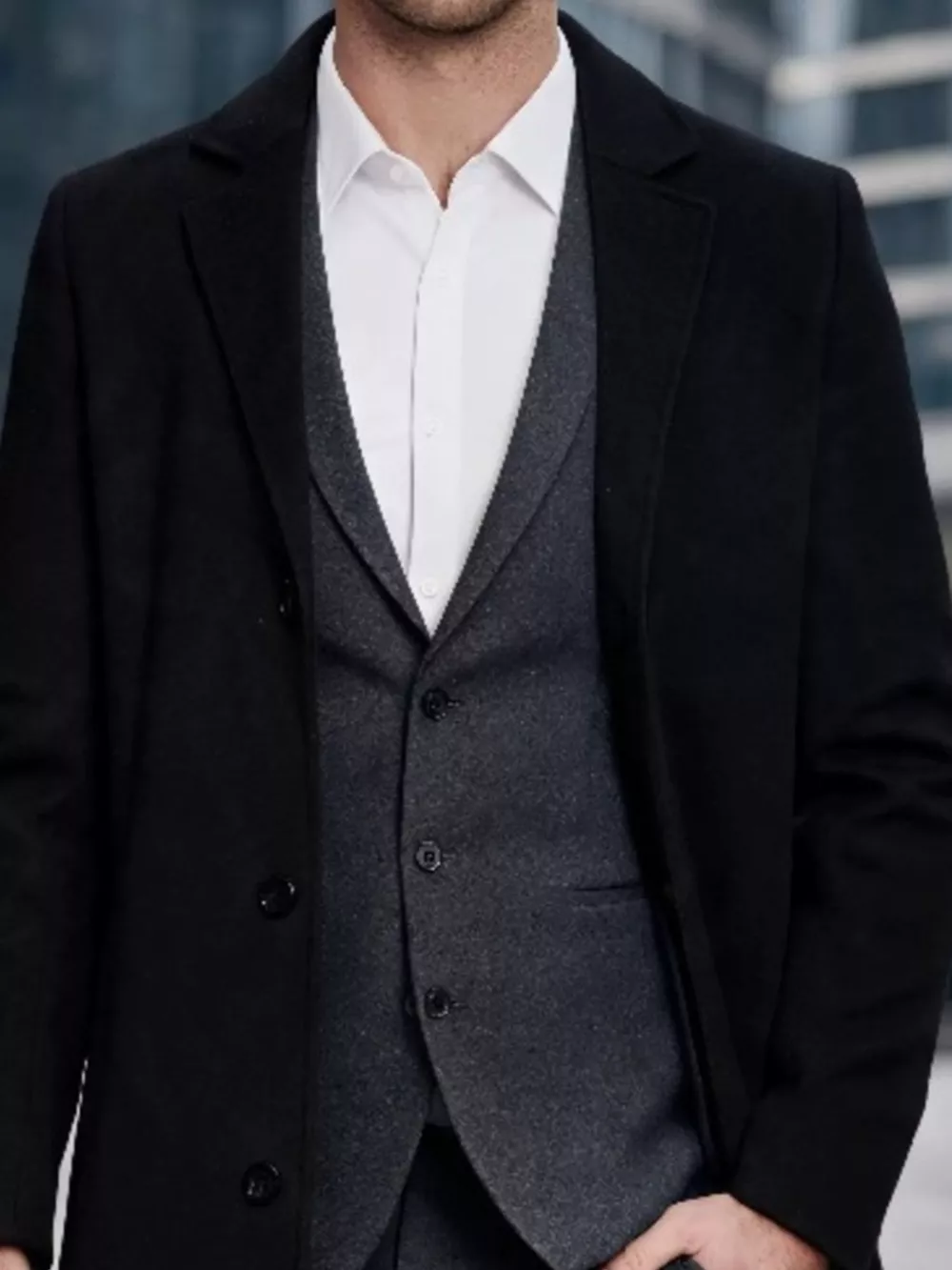 Men's Plus Size Slim-Fit Lapel Collar Overcoat, image 4
