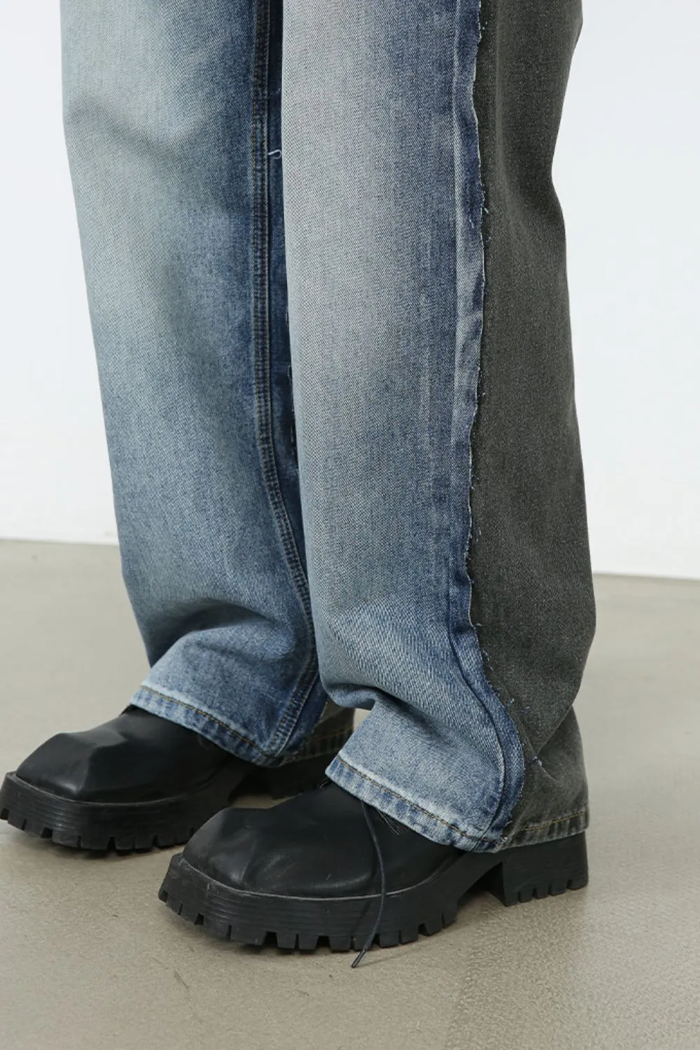 Men's Contrast Loose Fit Jeans, image 4