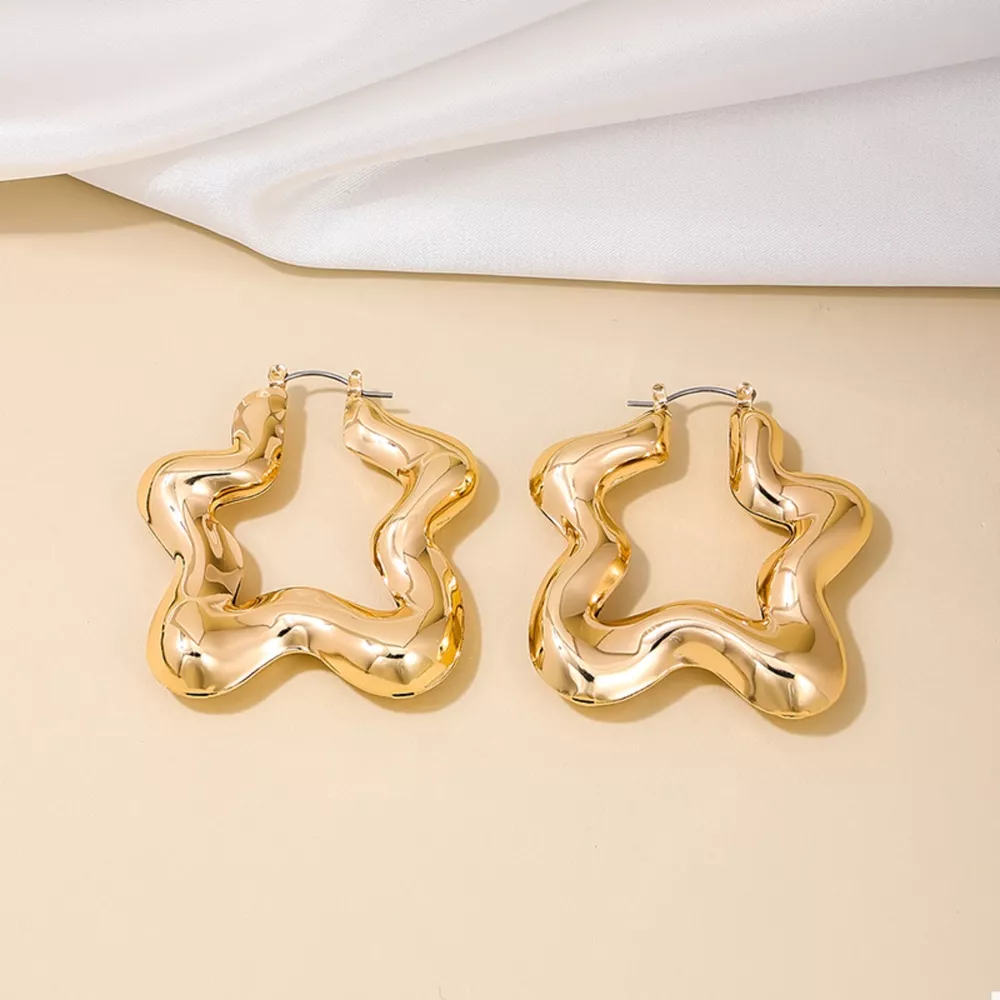 Star Shaped Hoop Earrings, image 2