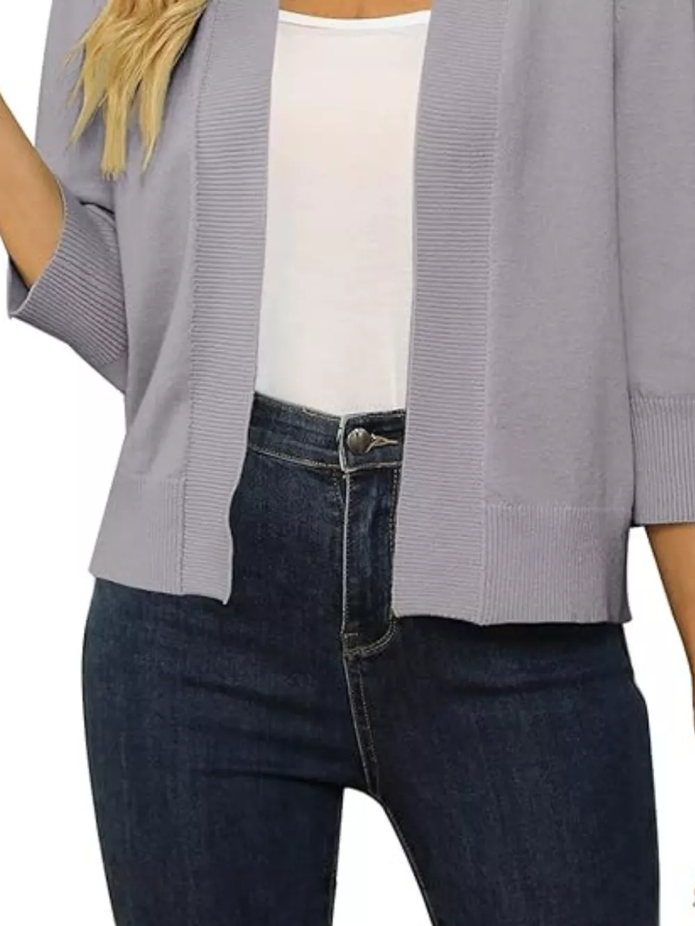 Open Front Ribbed Hem Cardigan, image 30