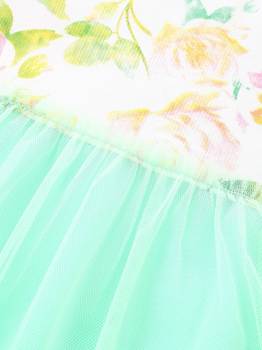 Children's Floral Print Tulle Dress, image 4