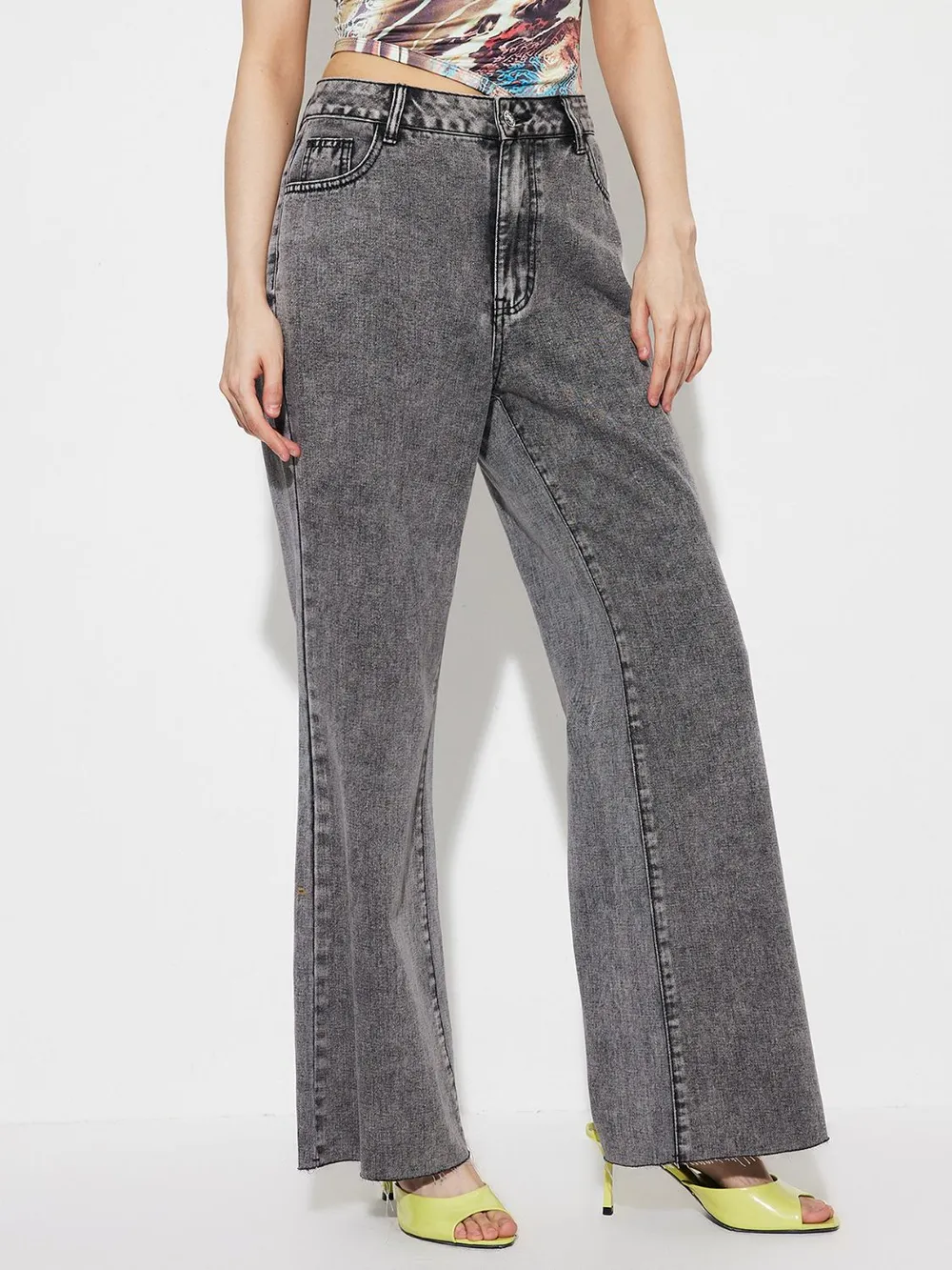 High Waist Bootcut Jeans with Pockets, image 6