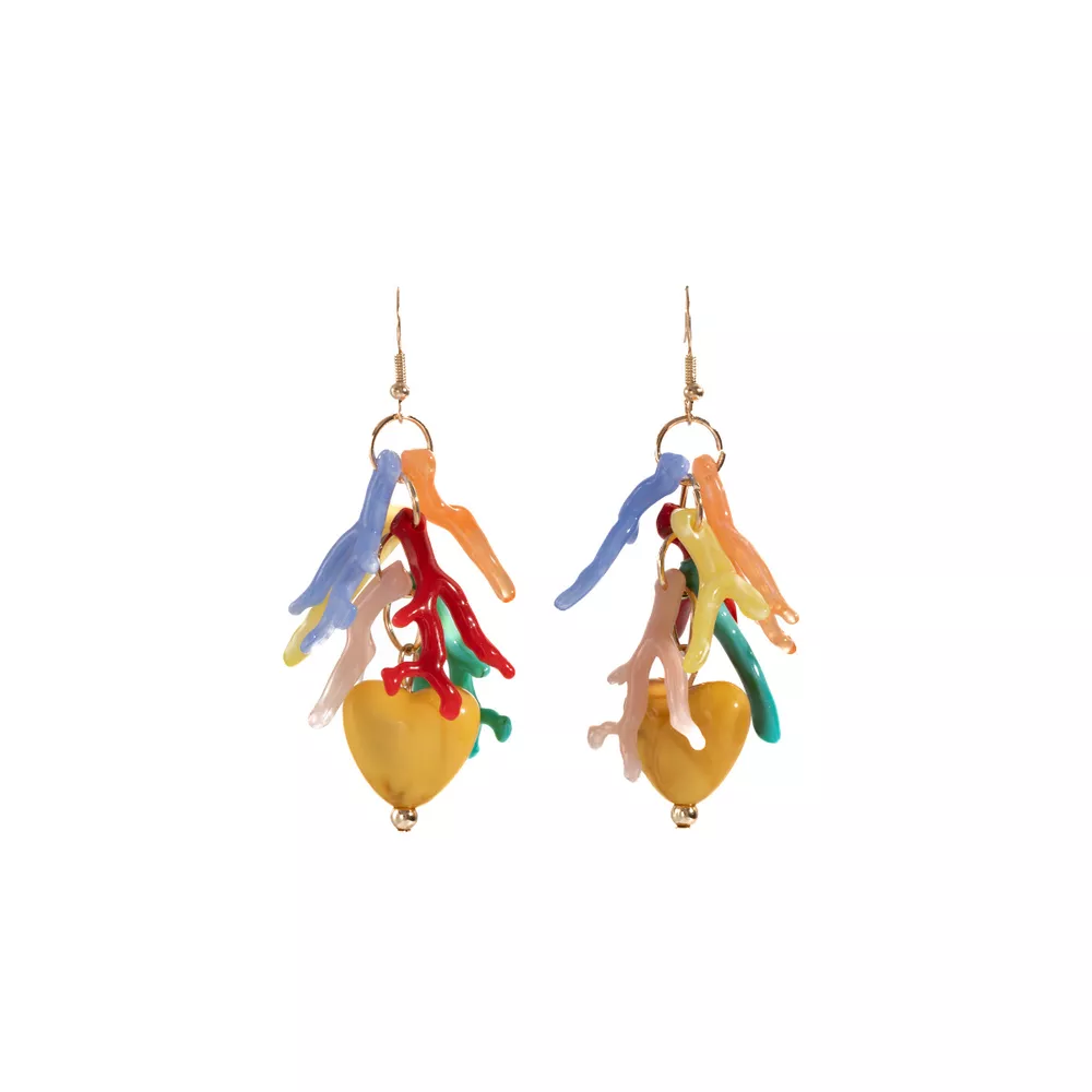 Colorful Resin Heart Dangle Earrings, image 5