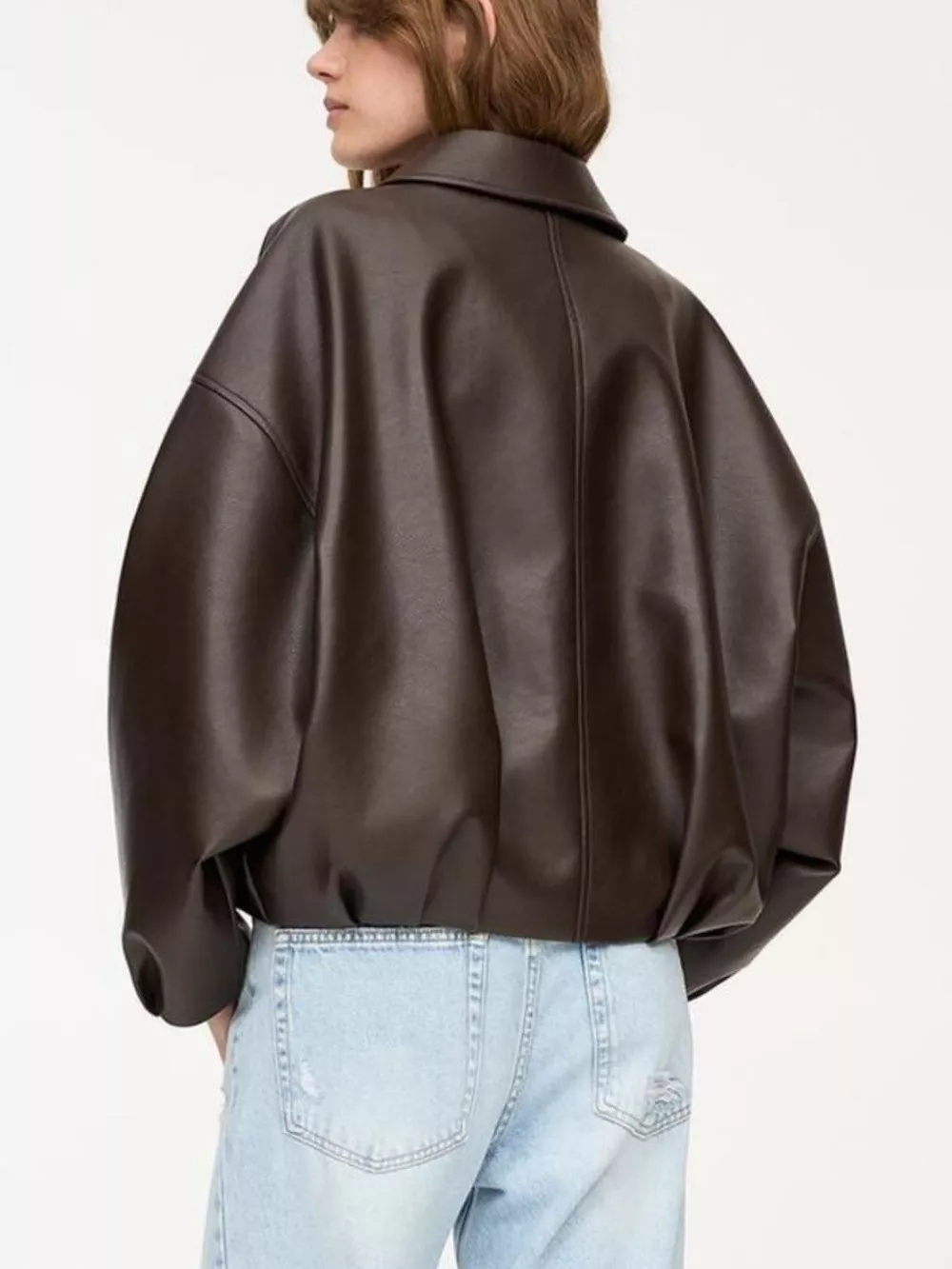Faux Leather Zip Up Jacket, image 10