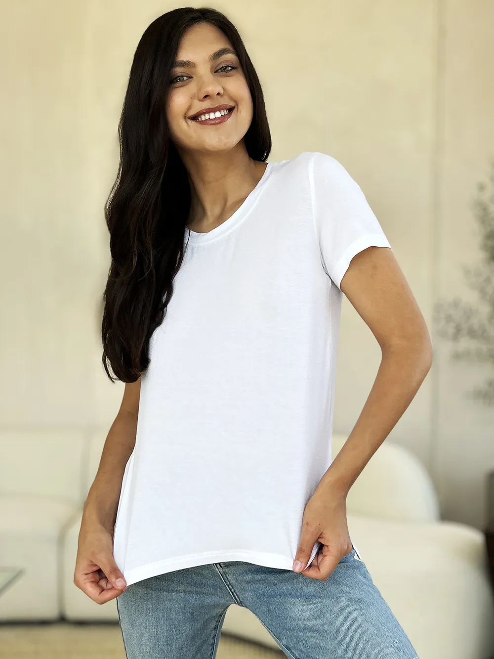 Full Size Round Neck Short Sleeve T-Shirt, image 32