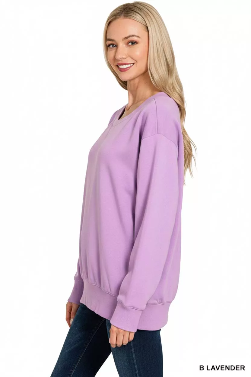 Fleece Boat Neck Sweatshirt, image 3