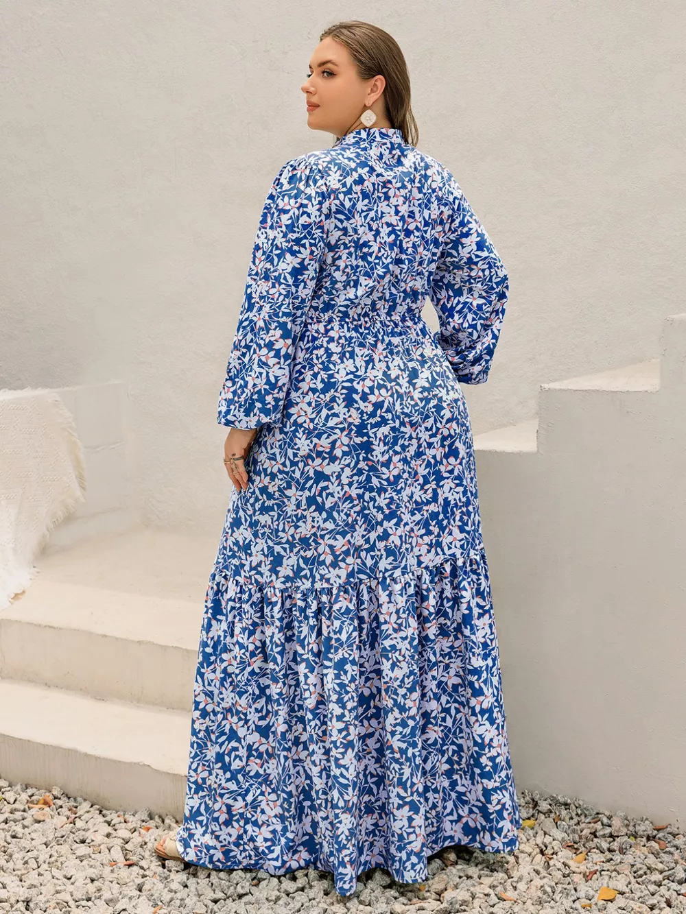 Plus Size Floral Print Bohemian Maxi Dress, image 6