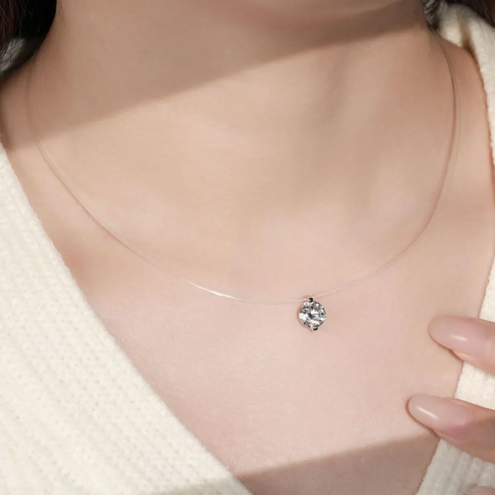 1 Carat Moissanite 925 Sterling Silver Necklace, image 2